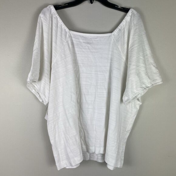 Lane Bryant 26/28 4X Women's White Top Short Sleeve Cotton Button Detail NWT - Picture 4 of 8